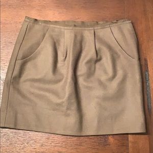 JCREW olive green wool skirt